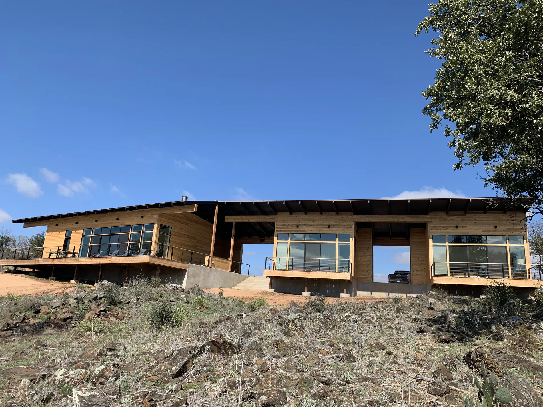 Hunting cabin under construction with the SIP envelope closed in